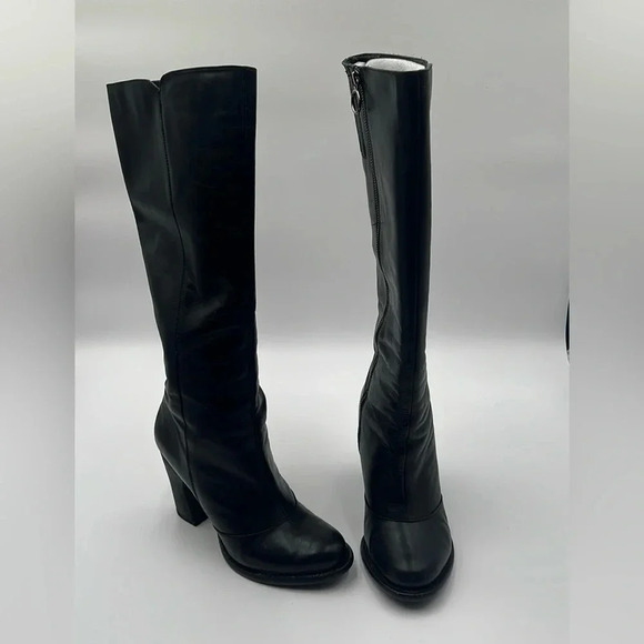 BCBG Generation Knee High Black Block Heel Mob Wife Rocker Boots Women’s Sz 9.5 - Picture 5 of 12